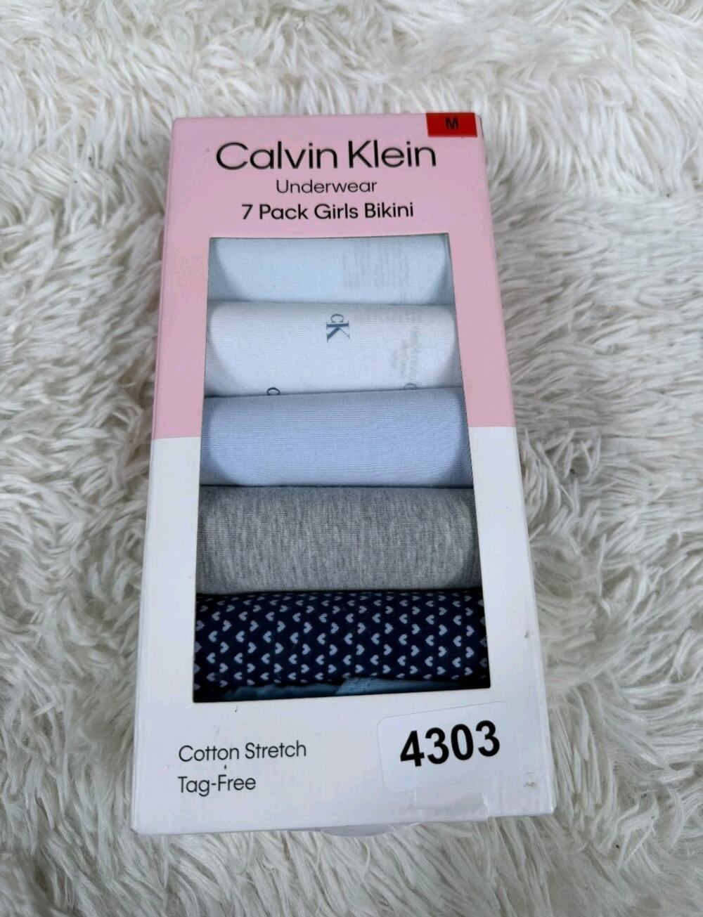 Calvin Klein Girls 7 Pack Bikini Underwear Size S Cotton Stretch Assorted NEW